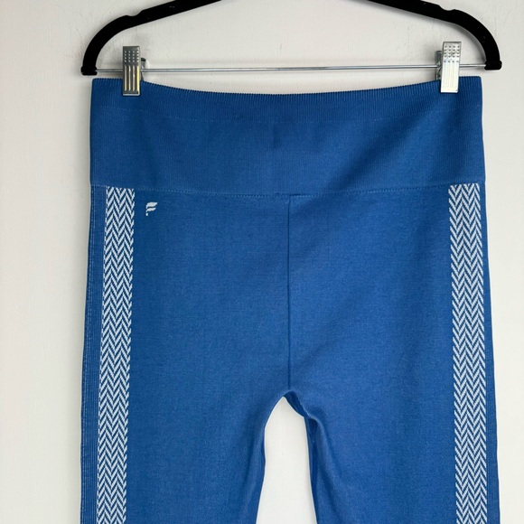 Fabletics High Waisted Seamless Check Leggings Sz XL Blue White Athletic - Picture 9 of 13